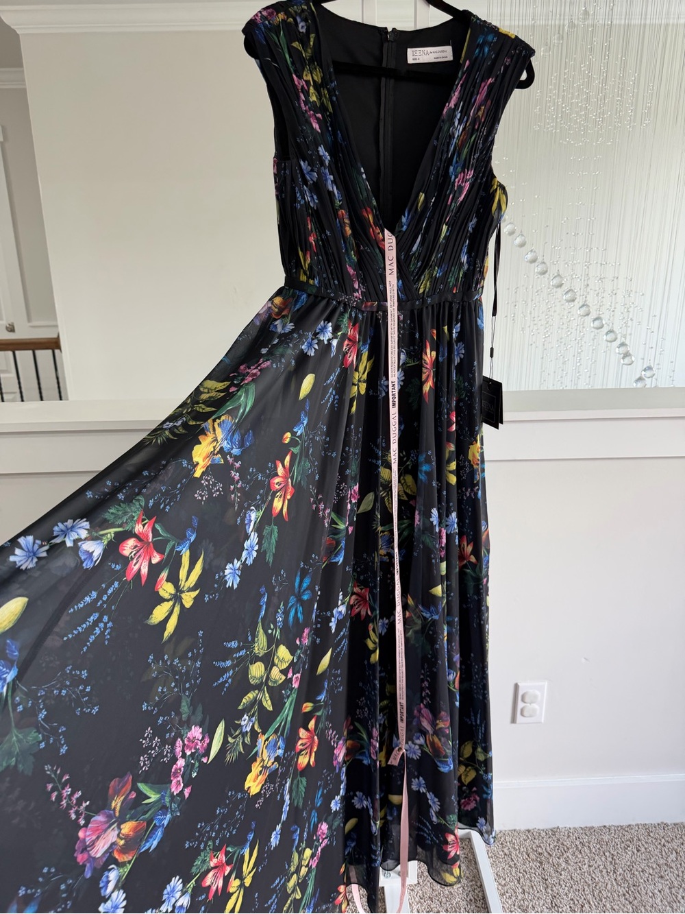 Anthropologie Mac Duggal Floral Black Maxi Dress - Picture 7 of 10